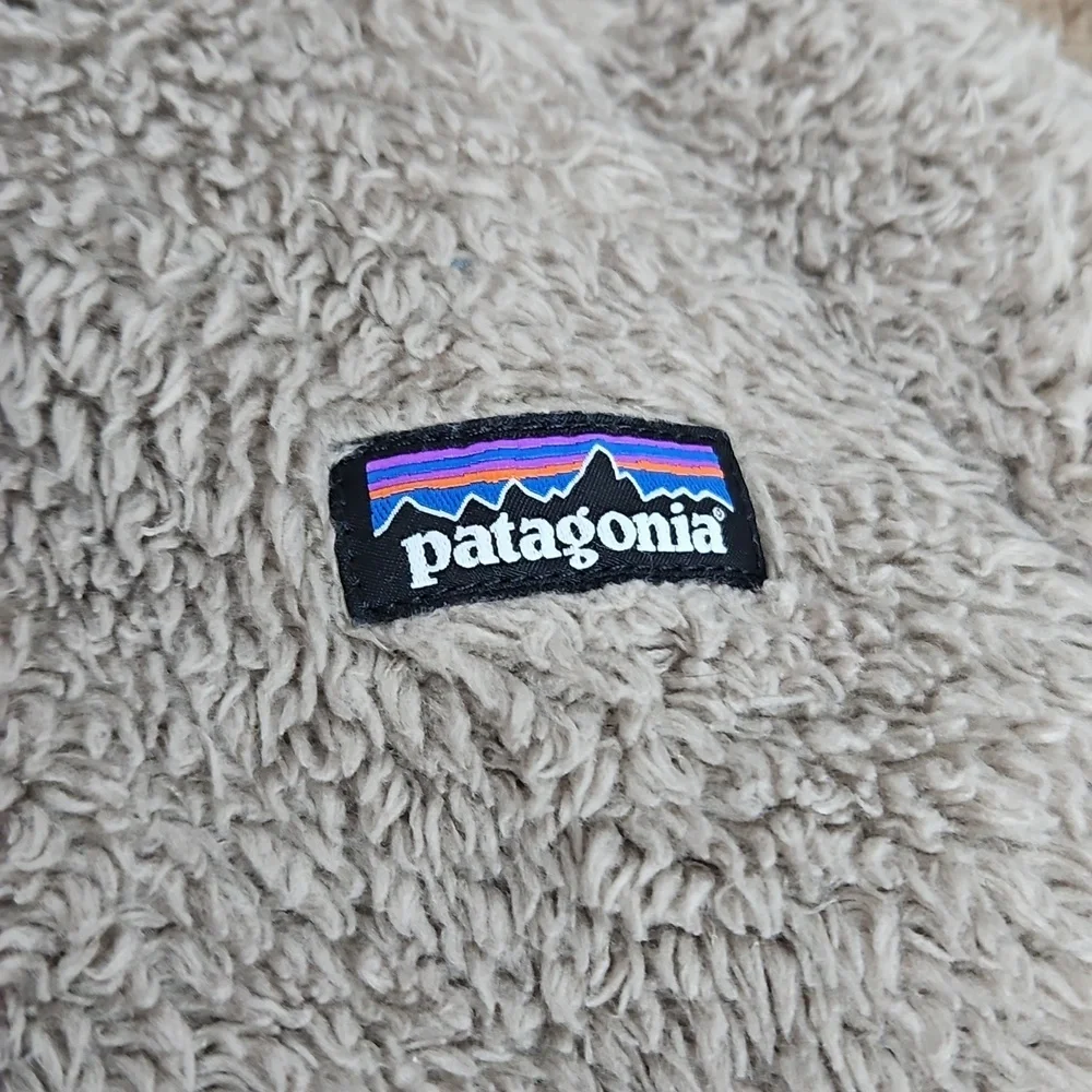 Patagonia Baby Los Gatos Taupe Button Up Fleece Hoodie Sz 6mos Infant